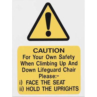 Product Image 1 - CAUTION LIFEGUARD CHAIR SIGN