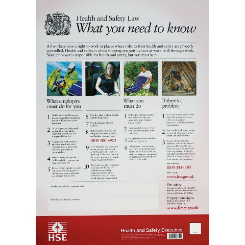 Product Image 1 - HEALTH & SAFETY LAW POSTER (A2)