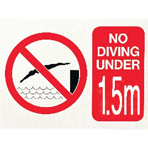 Product Image 1 - NO DIVING UNDER 1.5m SIGN