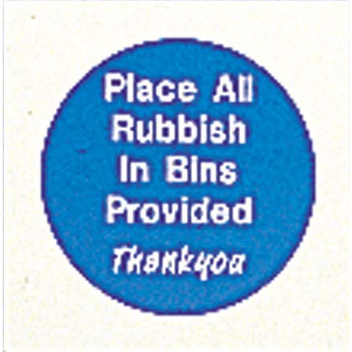 Product Image 1 - PLACE ALL RUBBISH IN BINS PROVIDED SIGN