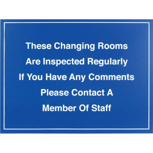 Product Image 1 - THESE CHANGING ROOMS ARE INSPECTED REGULARLY  SIGN