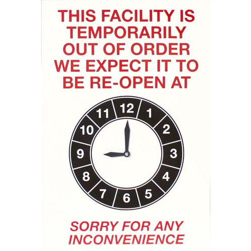 Product Image 1 - THIS FACILITY IS TEMPORARILY OUT OF ORDER SIGN - LARGE