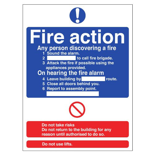Product Image 1 - FIRE ACTION SIGN (150 x 200mm)