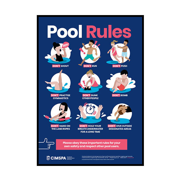 Product Image 1 - CIMSPA POOL RULES POSTER