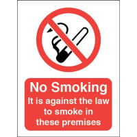 NO SMOKING - AGAINST THE LAW SIGN