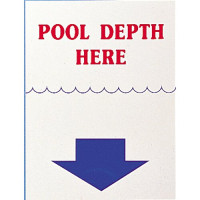 POOL DEPTH HERE SIGN - SMALL