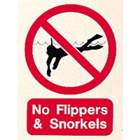 NO FLIPPERS AND SNORKELS SIGN