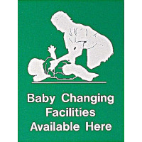 BABY CHANGING FACILITIES AVAILABLE HERE SIGN