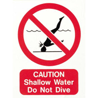 CAUTION SHALLOW WATER SIGN