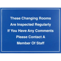 THESE CHANGING ROOMS ARE INSPECTED REGULARLY  SIGN