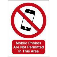 MOBILE PHONES ARE NOT PERMITTED SIGN