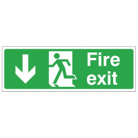 FIRE EXIT SIGN - DOWN (450 x 150mm)