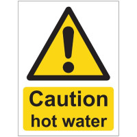 CAUTION HOT WATER SIGN (150 x 200mm)