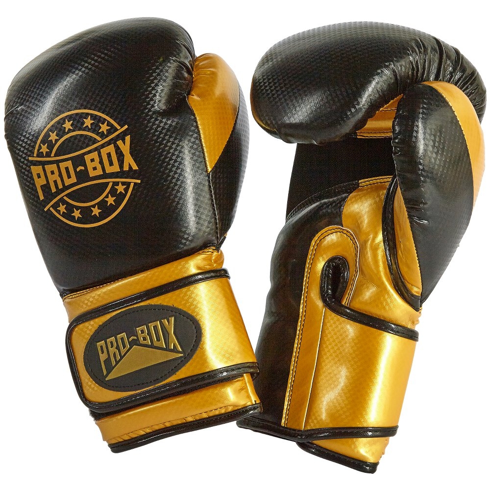 PROBOX CHAMPSPAR BOXING GLOVES BLACK/GOLD (10oz) Boxing / Kombat J. P. Lennard Ltd